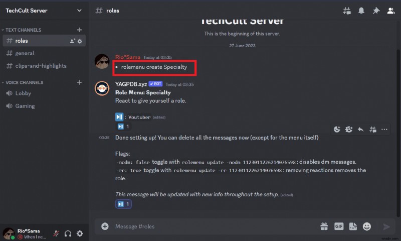 Nắm vững các vai trò phản ứng YAGPDB:Hướng dẫn từng bước cho máy chủ Discord 
