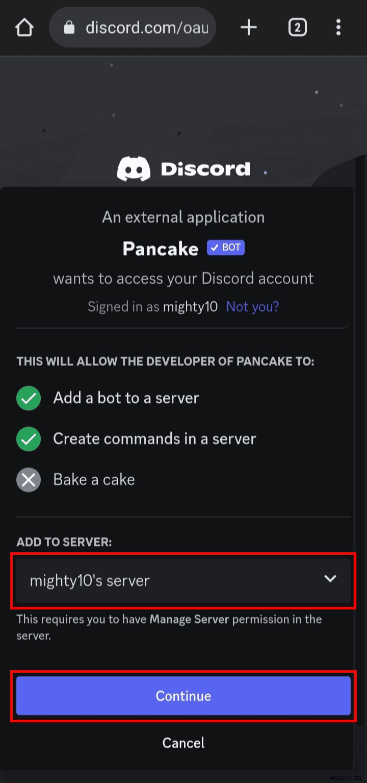 Thêm Pancake Bot vào máy chủ Discord của bạn:Hướng dẫn từng bước 