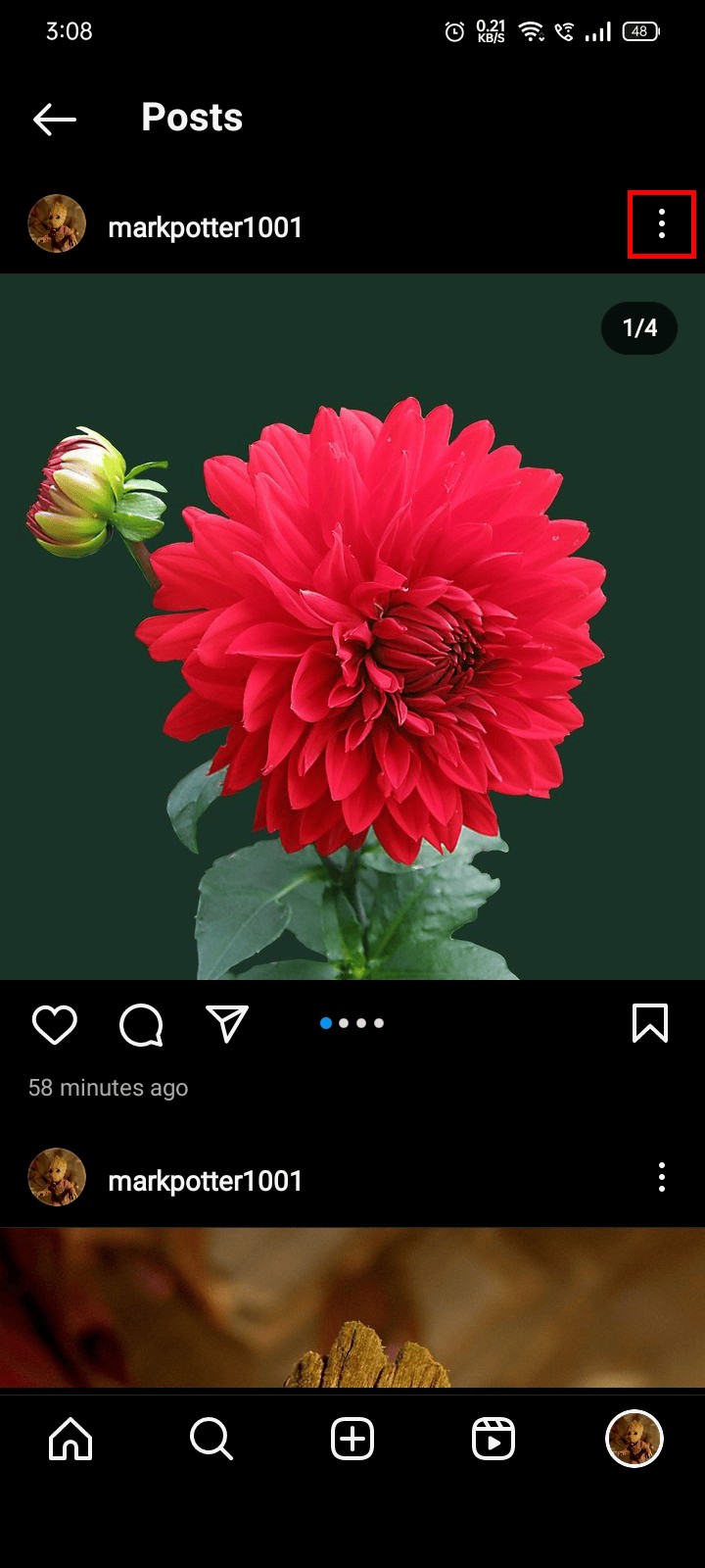 Sắp xếp lại hình ảnh băng chuyền Instagram sau khi đăng 