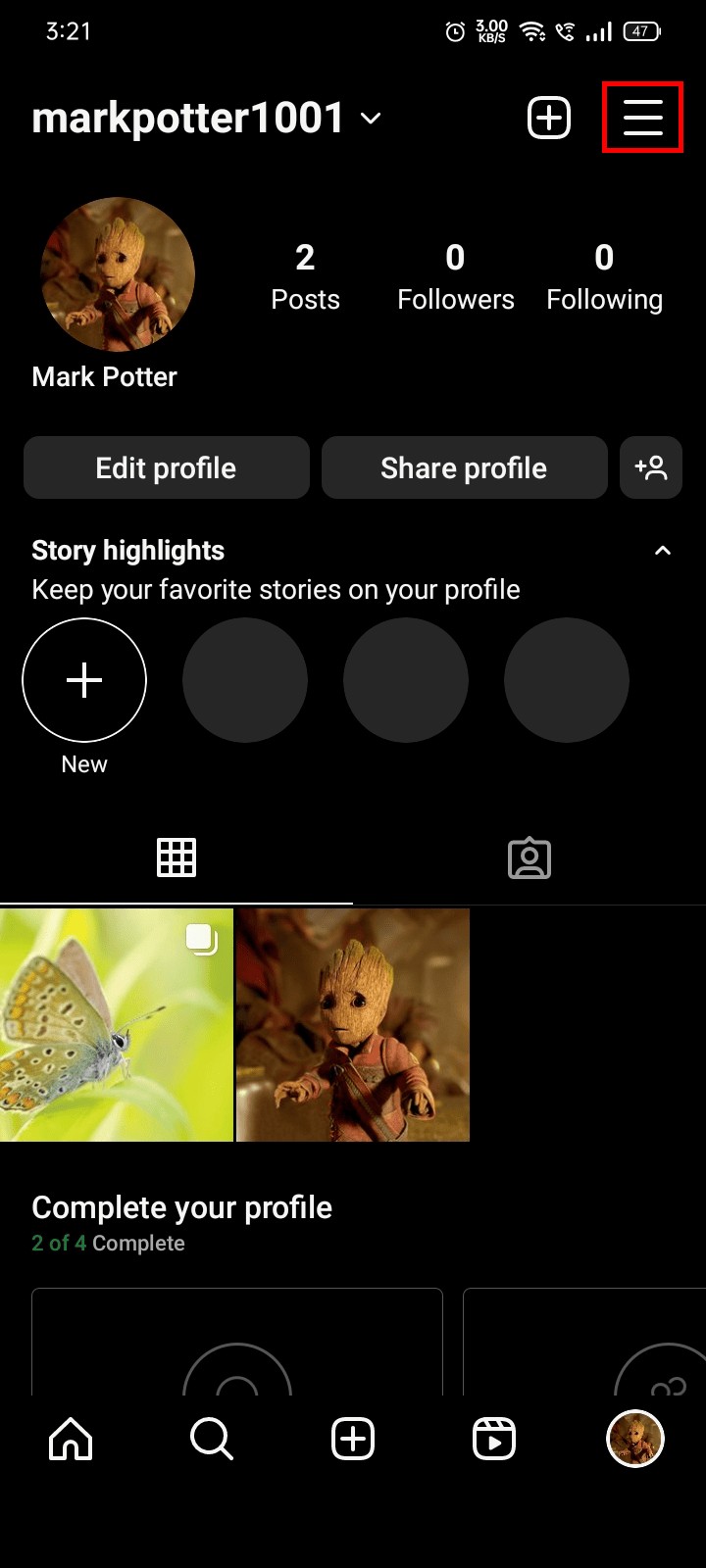 Sắp xếp lại hình ảnh băng chuyền Instagram sau khi đăng 