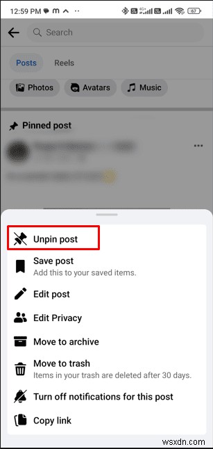 Hướng dẫn từng bước:Bỏ ghim bài đăng trên Facebook