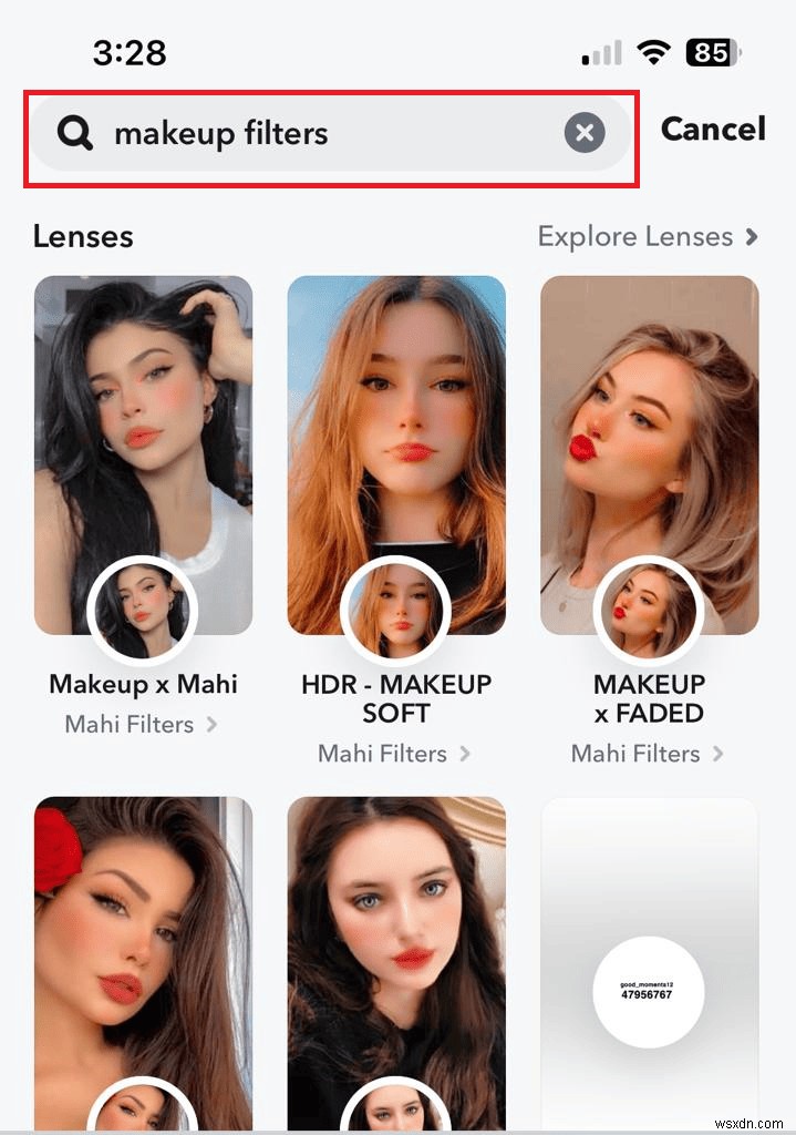 Hướng dẫn từng bước để truy cập Bộ lọc trang điểm của Snapchat 