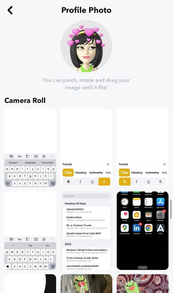 Hướng dẫn từng bước:Thêm ảnh đại diện trên Snapchat 