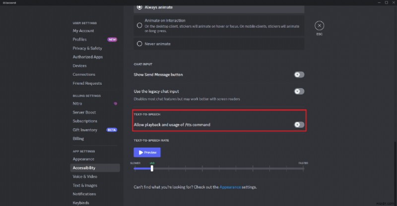 Tắt tính năng chuyển văn bản thành giọng nói của Discord:Hướng dẫn từng bước nhanh 