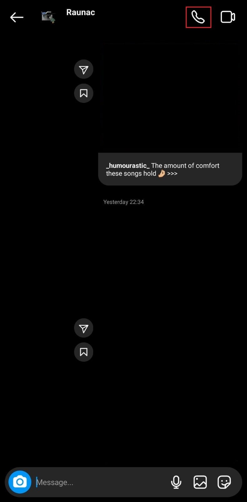 Hướng dẫn từng bước để thực hiện cuộc gọi thoại trên Instagram (Android) 