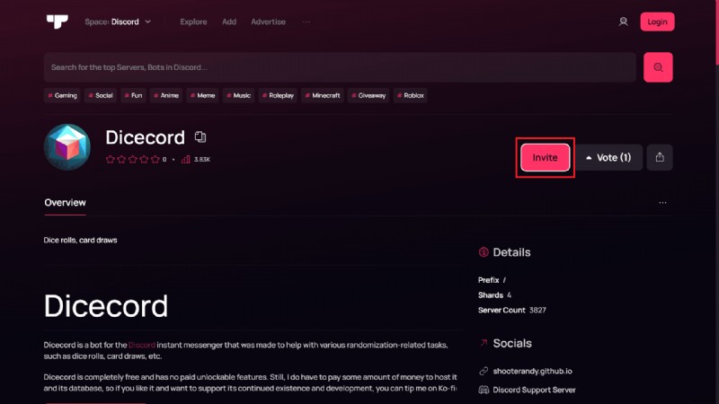 Thêm con lăn xúc xắc ảo vào Discord:Hướng dẫn từng bước