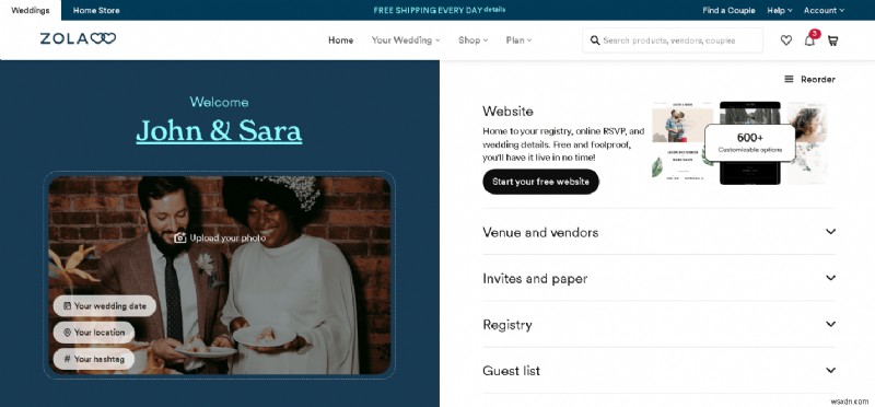 Hướng dẫn từng bước để chỉnh sửa trang web đám cưới Zola của bạn 