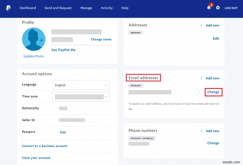 Cập nhật địa chỉ email chính PayPal của bạn:Hướng dẫn từng bước