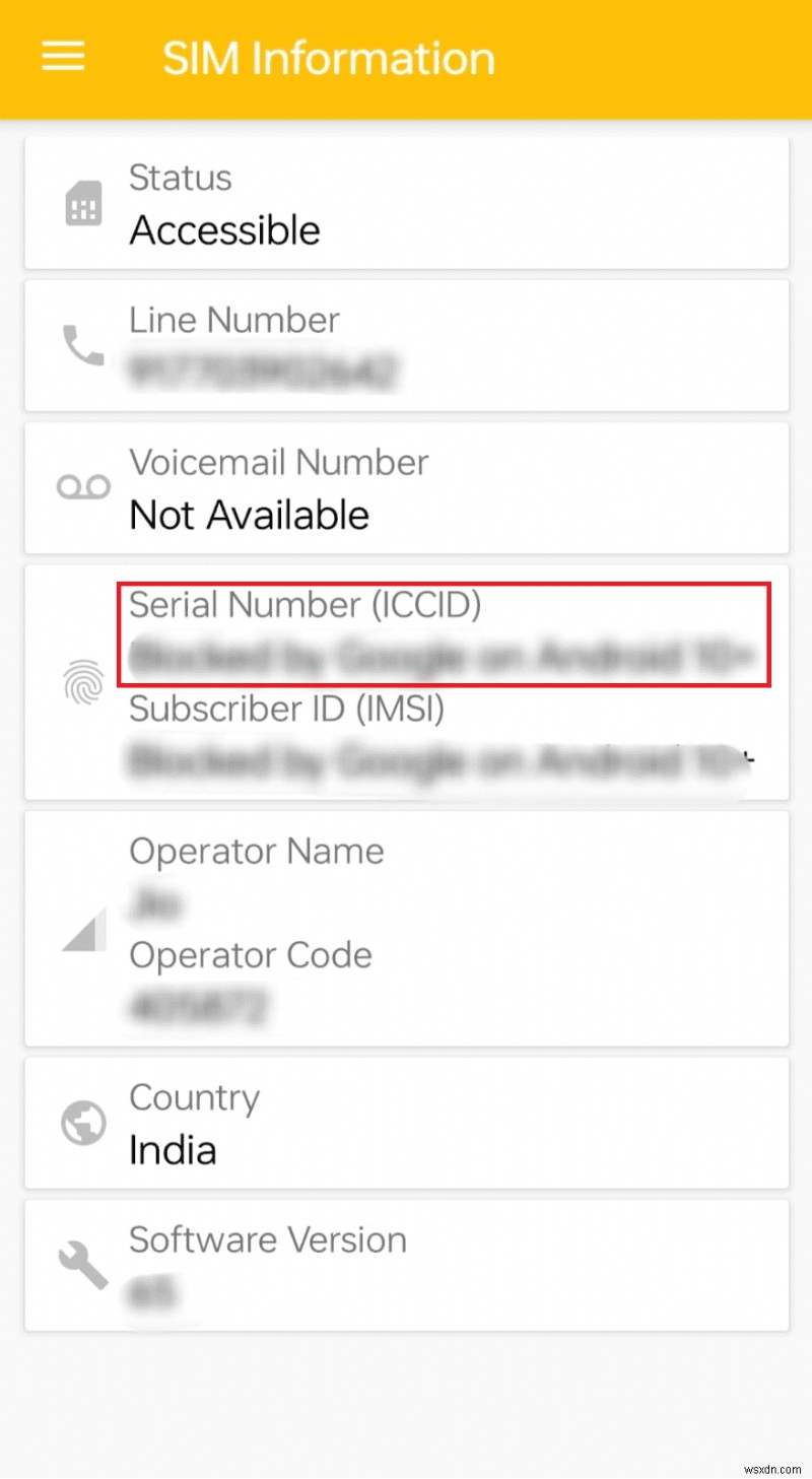 Định vị số thẻ SIM (ICCID) của bạn trên thiết bị Android 