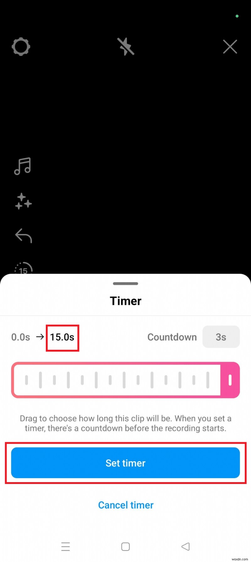 Hướng dẫn từng bước:Đặt hẹn giờ cho máy ảnh Instagram trên Android