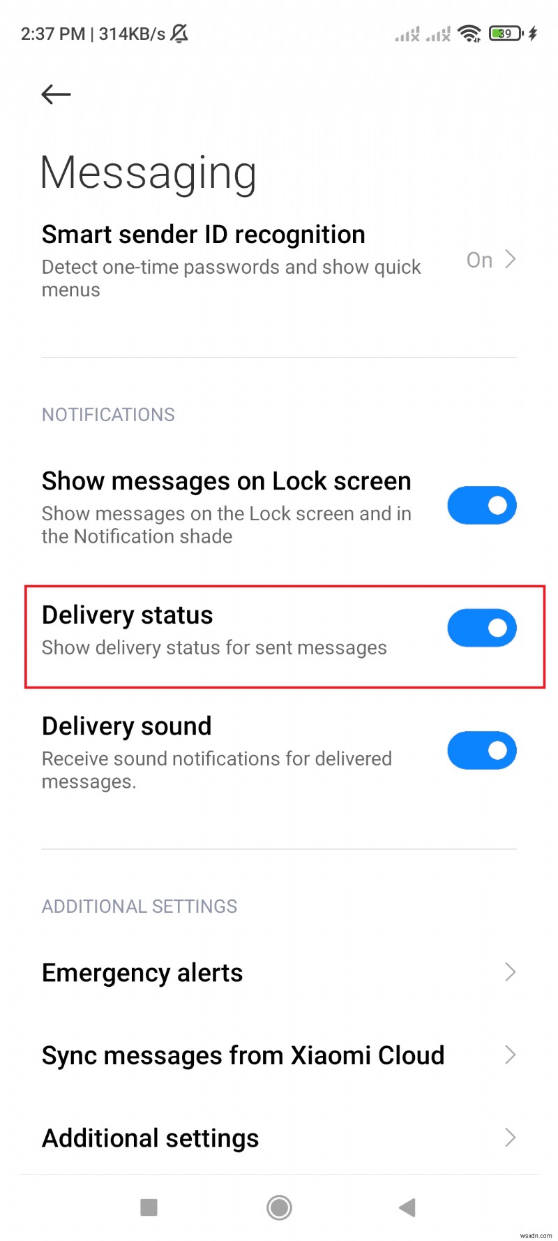 Kiểm tra xem văn bản Android của bạn đã được đọc chưa