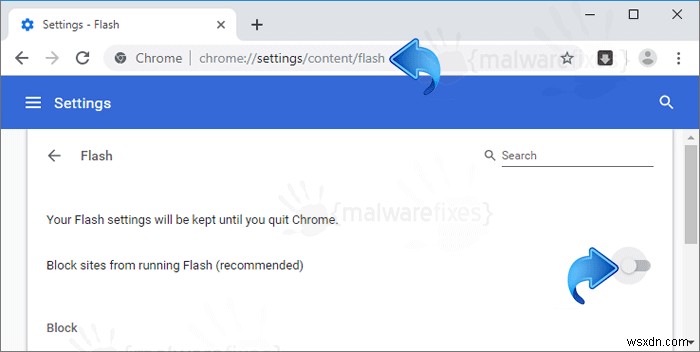 Tắt cảnh báo  Flash Player No Longer Supported  trong Google Chrome 