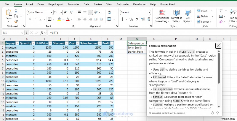 Master Excel Copilot:Xây dựng và giải mã các công thức phức tạp từng bước 