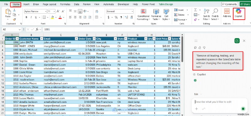 Hợp lý hóa việc dọn dẹp dữ liệu Excel với Copilot:7 vấn đề thường gặp được khắc phục chỉ bằng một cú nhấp chuột 