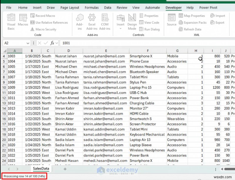 Giữ cho Excel phản hồi nhanh:Hiển thị thông báo tiến trình trực tiếp trong khi VBA chạy 