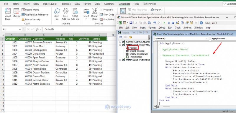 Master Excel VBA:Tìm hiểu macro, mô-đun và quy trình 
