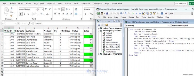 Master Excel VBA:Tìm hiểu macro, mô-đun và quy trình 