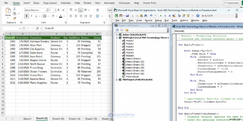 Master Excel VBA:Tìm hiểu macro, mô-đun và quy trình 