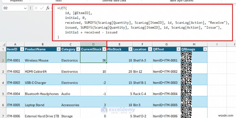 Xây dựng Trình theo dõi hàng tồn kho bằng mã QR trong Excel - Đơn giản, hiệu quả về chi phí, đáng tin cậy 