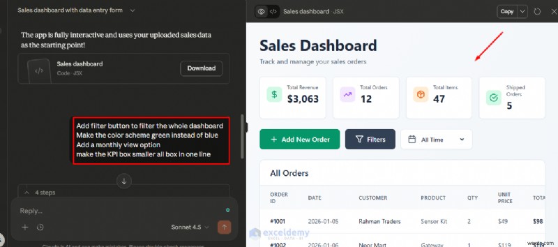 Biến sổ làm việc Excel của bạn thành một ứng dụng hoàn chỉnh với Vibe Coding 