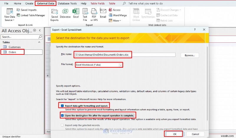 Hướng dẫn từng bước:Nhập dữ liệu Microsoft Access vào Excel 