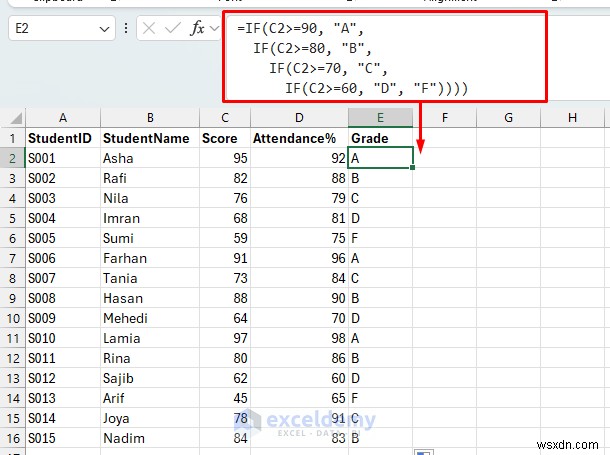 Master Excel:Xây dựng các câu lệnh IF lồng nhau phức tạp trong một ô 