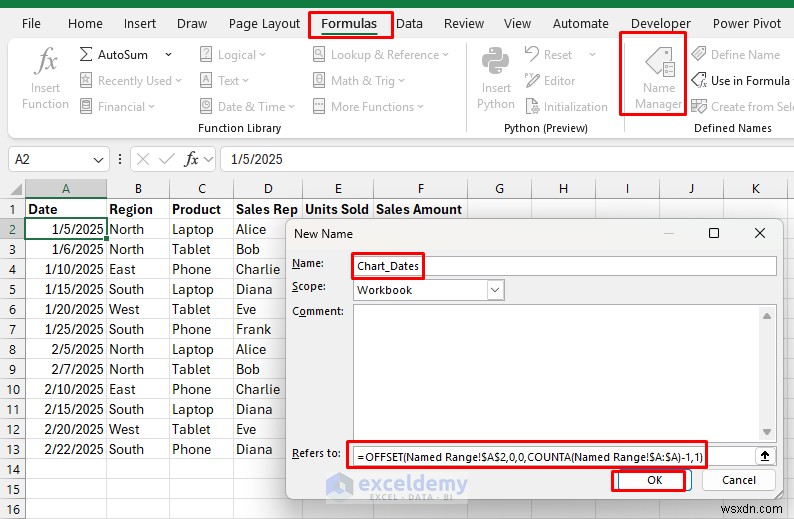 Tạo biểu đồ Excel thời gian thực tương tác để trực quan hóa dữ liệu động