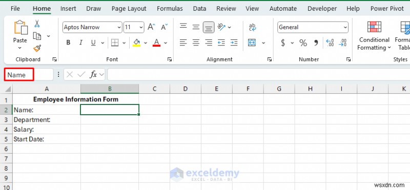 Tạo biểu mẫu Excel tự xóa bằng VBA và các dãy được đặt tên 