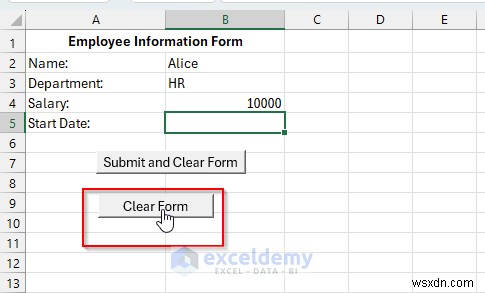 Tạo biểu mẫu Excel tự xóa bằng VBA và các dãy được đặt tên 