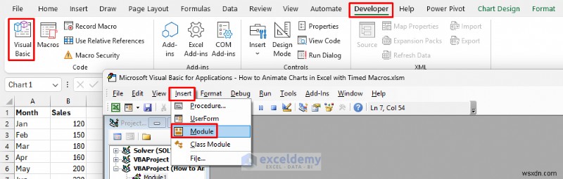 Tạo hiệu ứng biểu đồ Excel bằng macro được tính thời gian:Hướng dẫn từng bước 