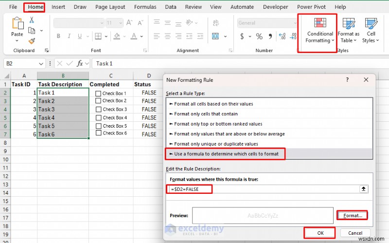 Tạo danh sách kiểm tra bị khóa cho đến khi hoàn thành trong Excel:Hướng dẫn từng bước với tính năng bảo vệ logic và trang tính 