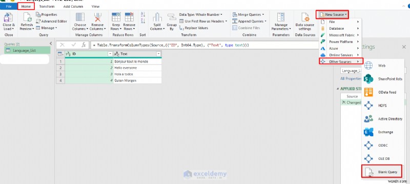 Tự động phát hiện ngôn ngữ trong ô Excel bằng Power Query &VBA 
