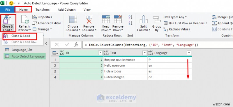 Tự động phát hiện ngôn ngữ trong ô Excel bằng Power Query &VBA 