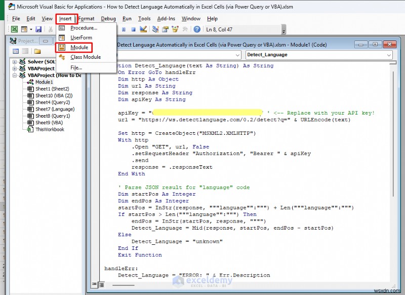 Tự động phát hiện ngôn ngữ trong ô Excel bằng Power Query &VBA 