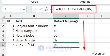 Tự động phát hiện ngôn ngữ trong ô Excel bằng Power Query &VBA 