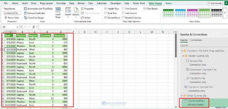 Tải lên tệp kéo và thả liền mạch trong Excel bằng Power Query