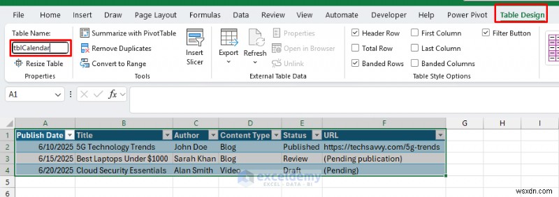 Sử dụng Excel làm CMS nhẹ để lập kế hoạch nội dung trang web dễ dàng 