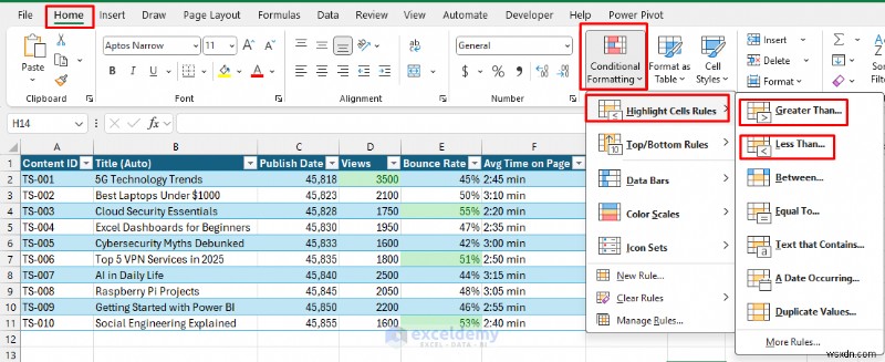 Sử dụng Excel làm CMS nhẹ để lập kế hoạch nội dung trang web dễ dàng 