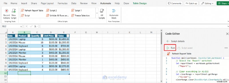 Tăng năng suất:Tự động hóa quy trình làm việc trực tuyến trên Excel bằng tập lệnh Office 