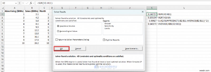 Xây dựng các mô hình ML nhẹ trong Excel bằng Bộ giải &Công thức 