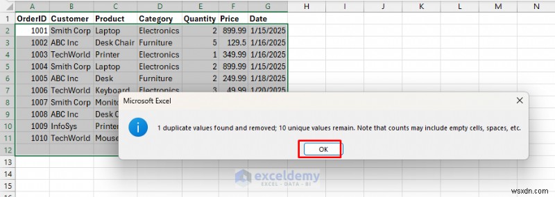 8 phương pháp đã được chứng minh để loại bỏ dữ liệu trùng lặp trong Excel mà vẫn đảm bảo tính toàn vẹn 