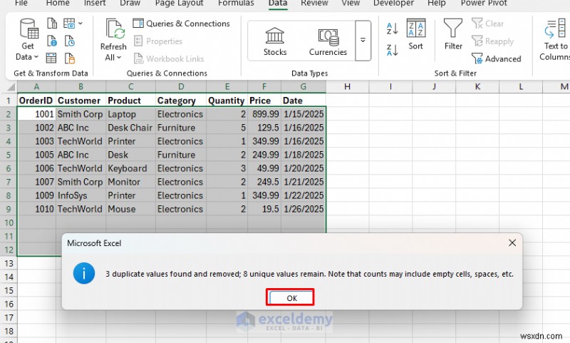 8 phương pháp đã được chứng minh để loại bỏ dữ liệu trùng lặp trong Excel mà vẫn đảm bảo tính toàn vẹn 