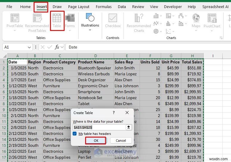 Tạo bảng thông tin tương tác thời gian thực trong Excel bằng PivotTable &Slicers 