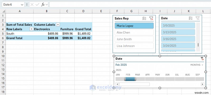 Tạo bảng thông tin tương tác thời gian thực trong Excel bằng PivotTable &Slicers 
