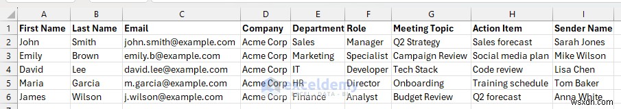 Xây dựng Trình tạo email động trong Excel bằng mẫu 