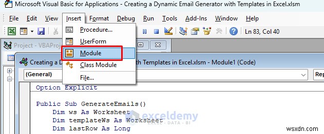 Xây dựng Trình tạo email động trong Excel bằng mẫu 