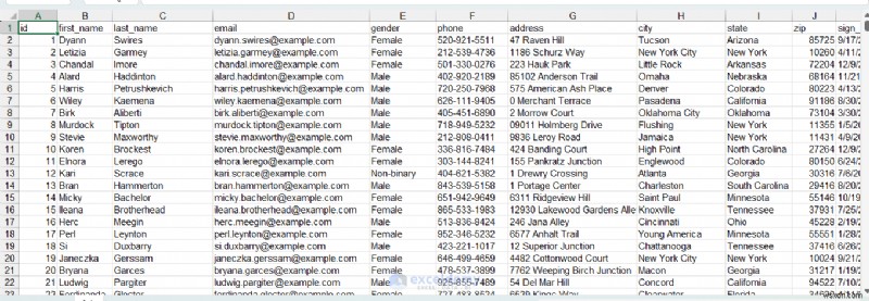Tạo dữ liệu kiểm tra Excel thực tế nhanh chóng với Mockaroo 