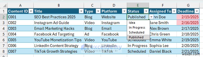 Nắm vững quản lý nội dung và lập kế hoạch với Excel:Tăng cường phân tích và hiệu quả 
