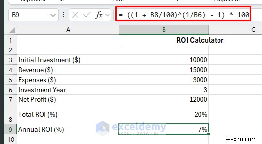 Xây dựng Công cụ tính ROI đáng tin cậy trong Excel – Hướng dẫn từng bước 