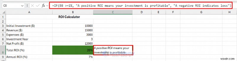 Xây dựng Công cụ tính ROI đáng tin cậy trong Excel – Hướng dẫn từng bước 
